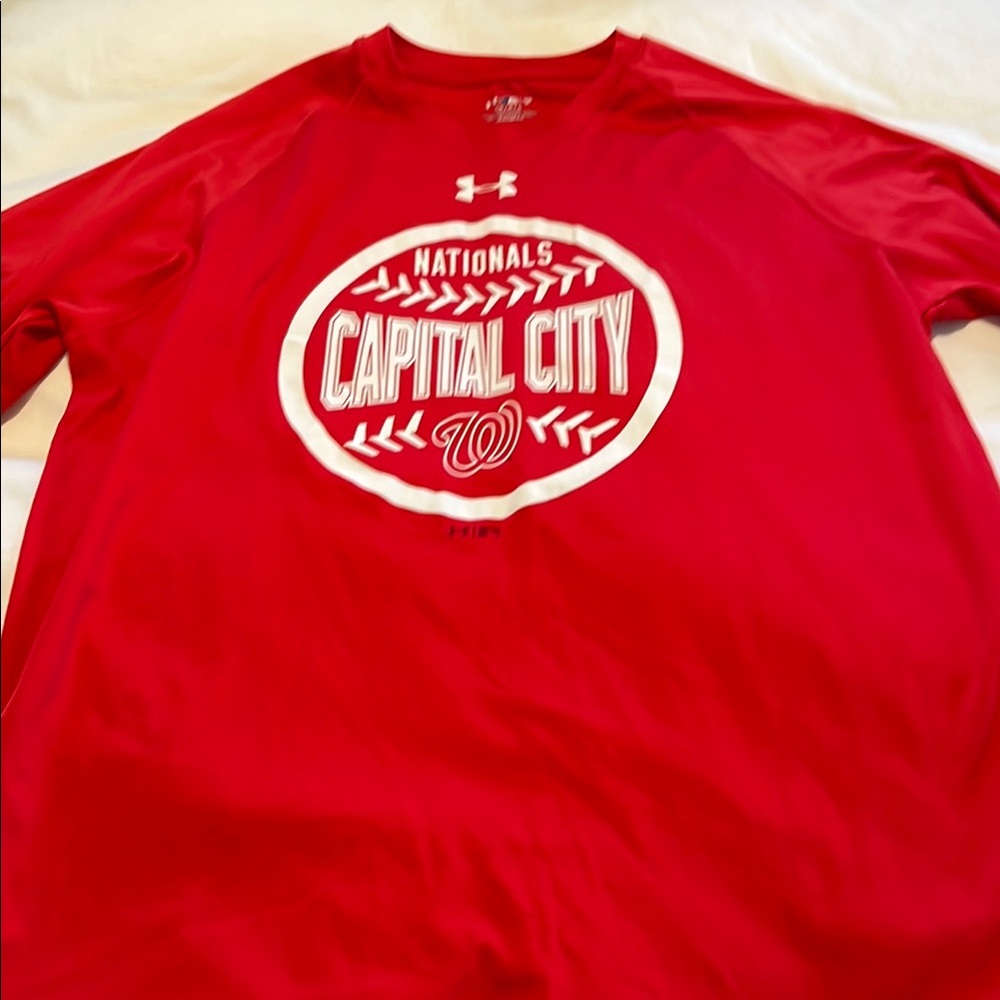 Under Armour Red Short Sleeve Tee with Bold Graphic